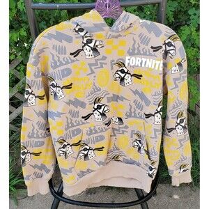 Fortnite Found Yellow Pullover Hoodie Sweatshirt Youth Size M 10/12